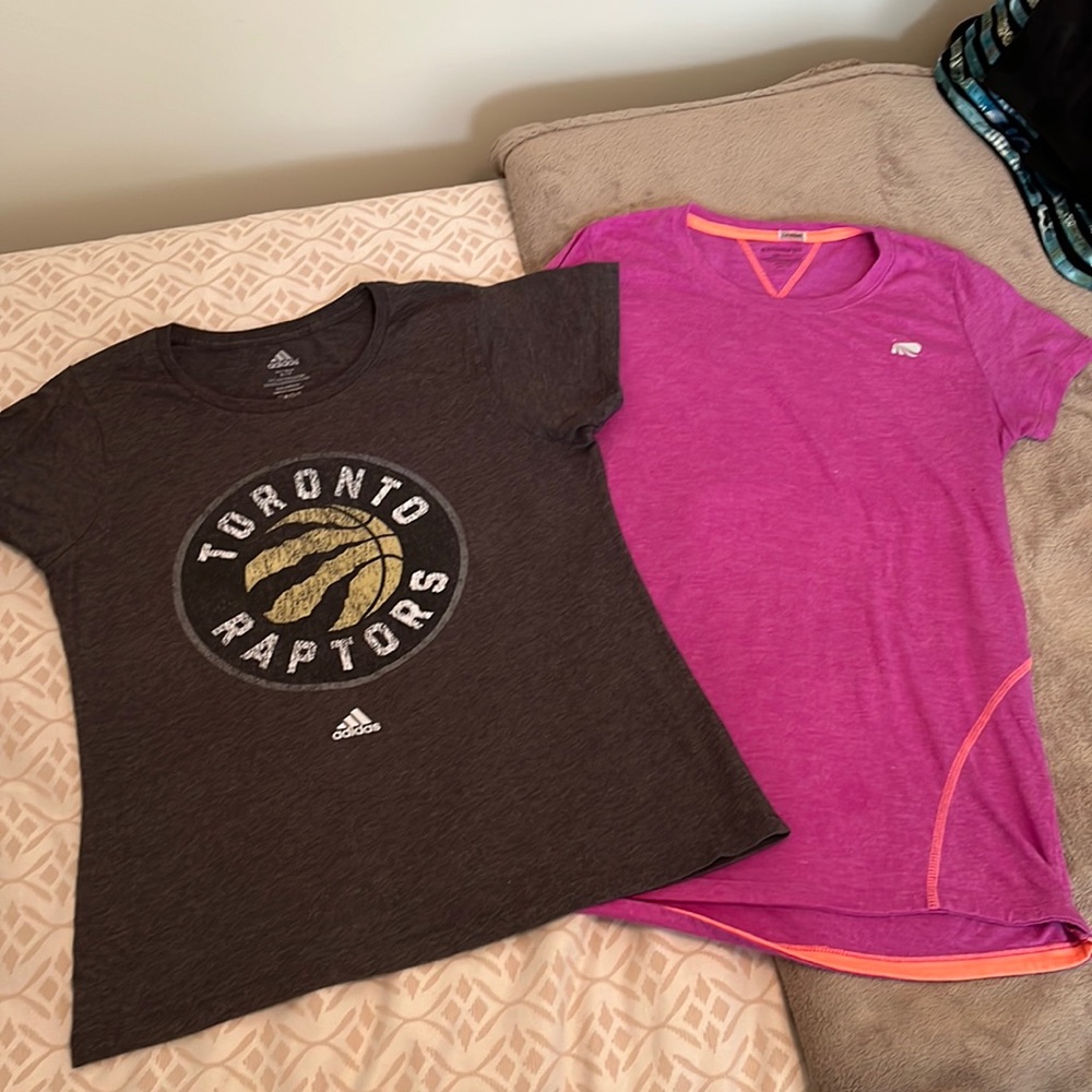 Adidas Raptors logo (Sz XL) & Marika plain (Sz L)  fitted tees combo